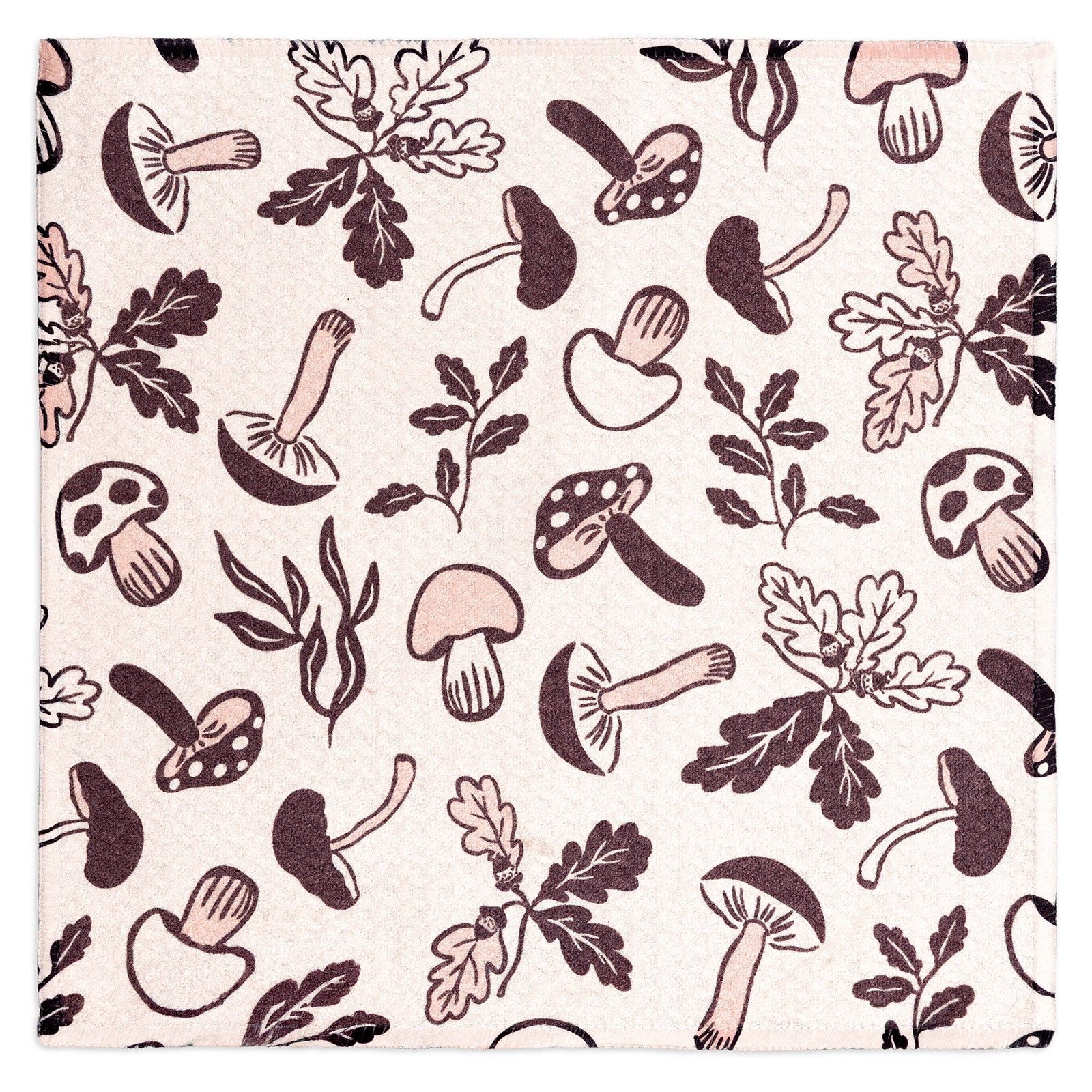 MÜkitchen VIBE Premium Quick Dry Dual Sided Recycled Dish Cloth Set of 2, Harvest Mushrooms, 10" x 10"