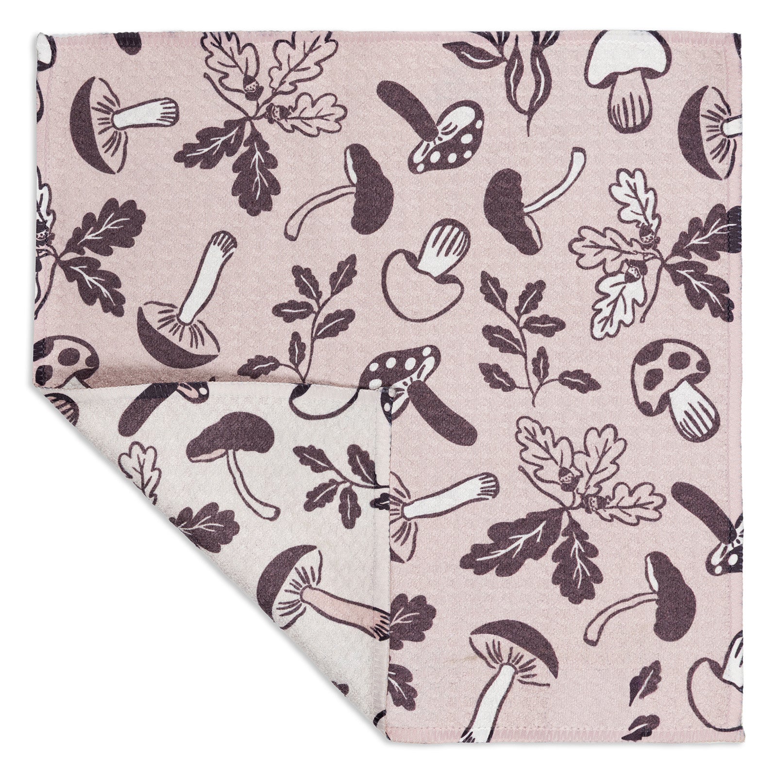 MÜkitchen VIBE Premium Quick Dry Dual Sided Recycled Dish Cloth Set of 2, Harvest Mushrooms, 10" x 10"