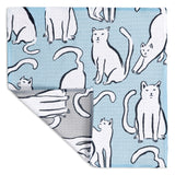 MÜkitchen VIBE Premium Quick Dry Dual Sided Recycled Dish Cloth Set of 2, Curious Cats, 10" x 10"