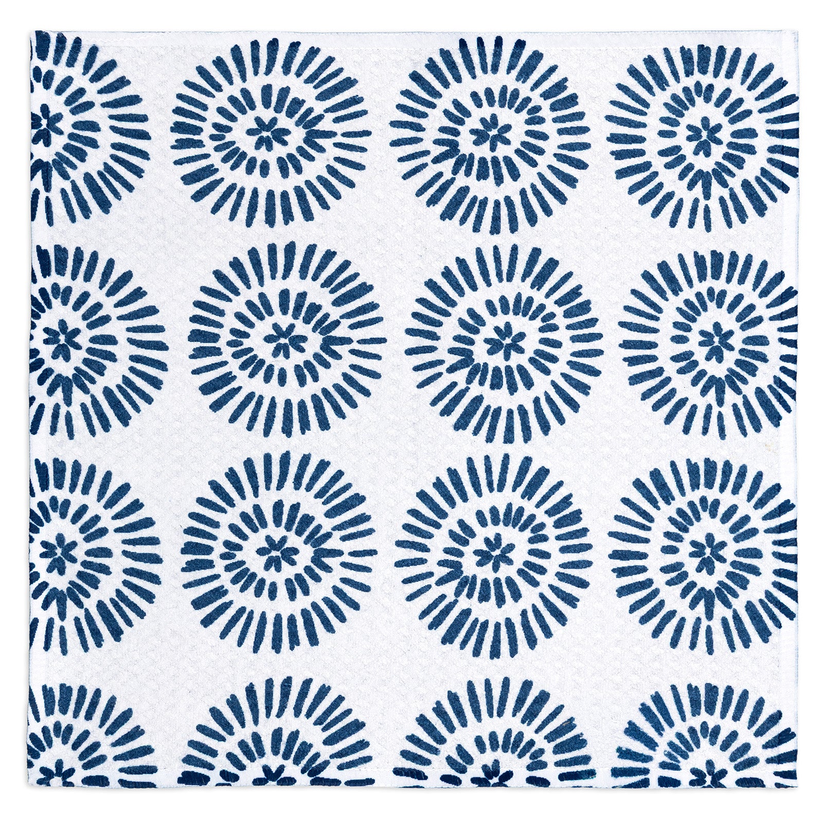 MÜkitchen VIBE Premium Quick Dry Dual Sided Recycled Dish Cloth Set of 2, Radial Blue, 10" x 10"