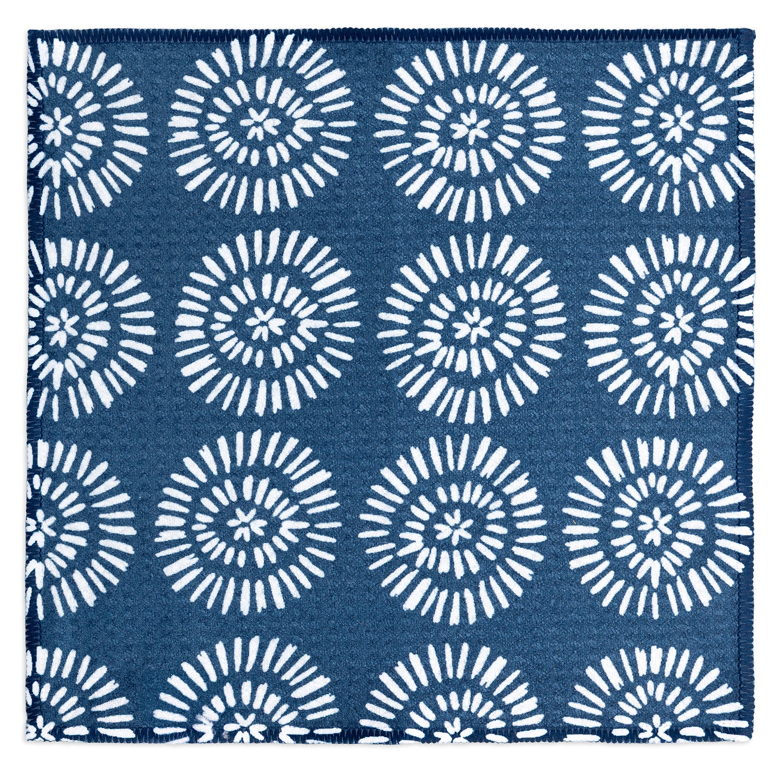 MÜkitchen VIBE Premium Quick Dry Dual Sided Recycled Dish Cloth Set of 2, Radial Blue, 10" x 10"