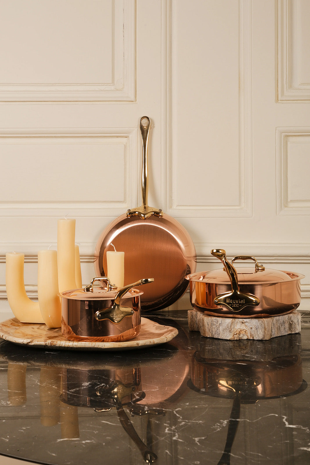 Mauviel M'Heritage 150 B Copper & Stainless Steel Cookware Set, 5-Piece
