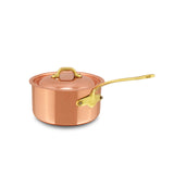 Mauviel M'Heritage 150 B Copper Sauce Pan With Lid, Brass Handle, 1.9-Quart