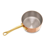 Mauviel M'Heritage 150 B Copper Sauce Pan With Lid, Brass Handle, 1.9-Quart