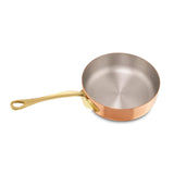 Mauviel M'Heritage M'150 B Copper Saute Pan With Lid, Brass Handle, 3.3-Quart