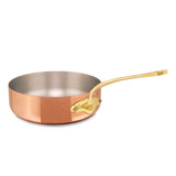 Mauviel M'Heritage M'150 B Copper Saute Pan With Lid, Brass Handle, 3.3-Quart