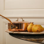 Mauviel M'Heritage M'150 B Copper Saute Pan With Lid, Brass Handle, 3.3-Quart