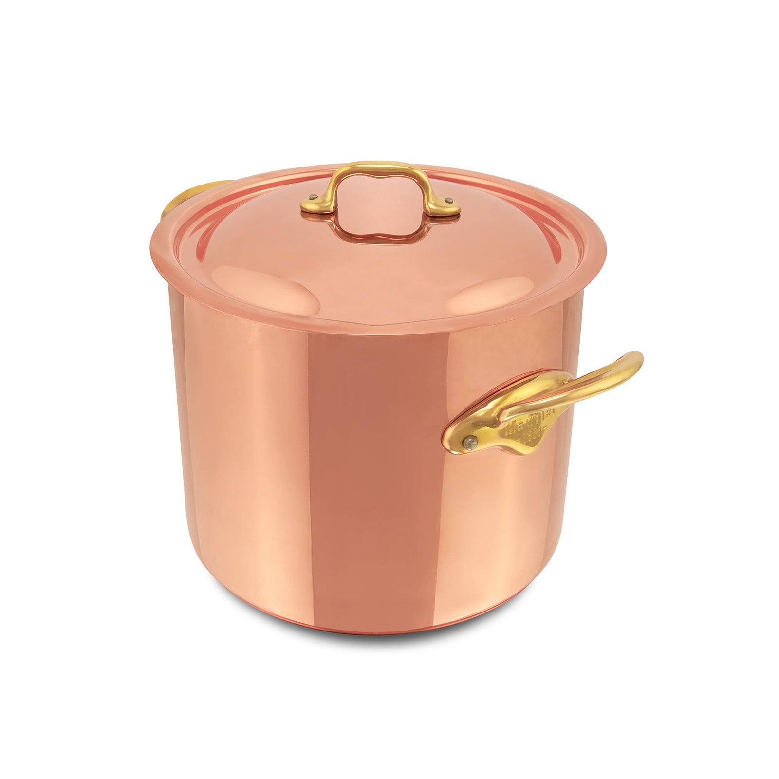 Mauviel M'Heritage 150 B Copper 9.9-Quart Stockpot With Lid and Brass Handles