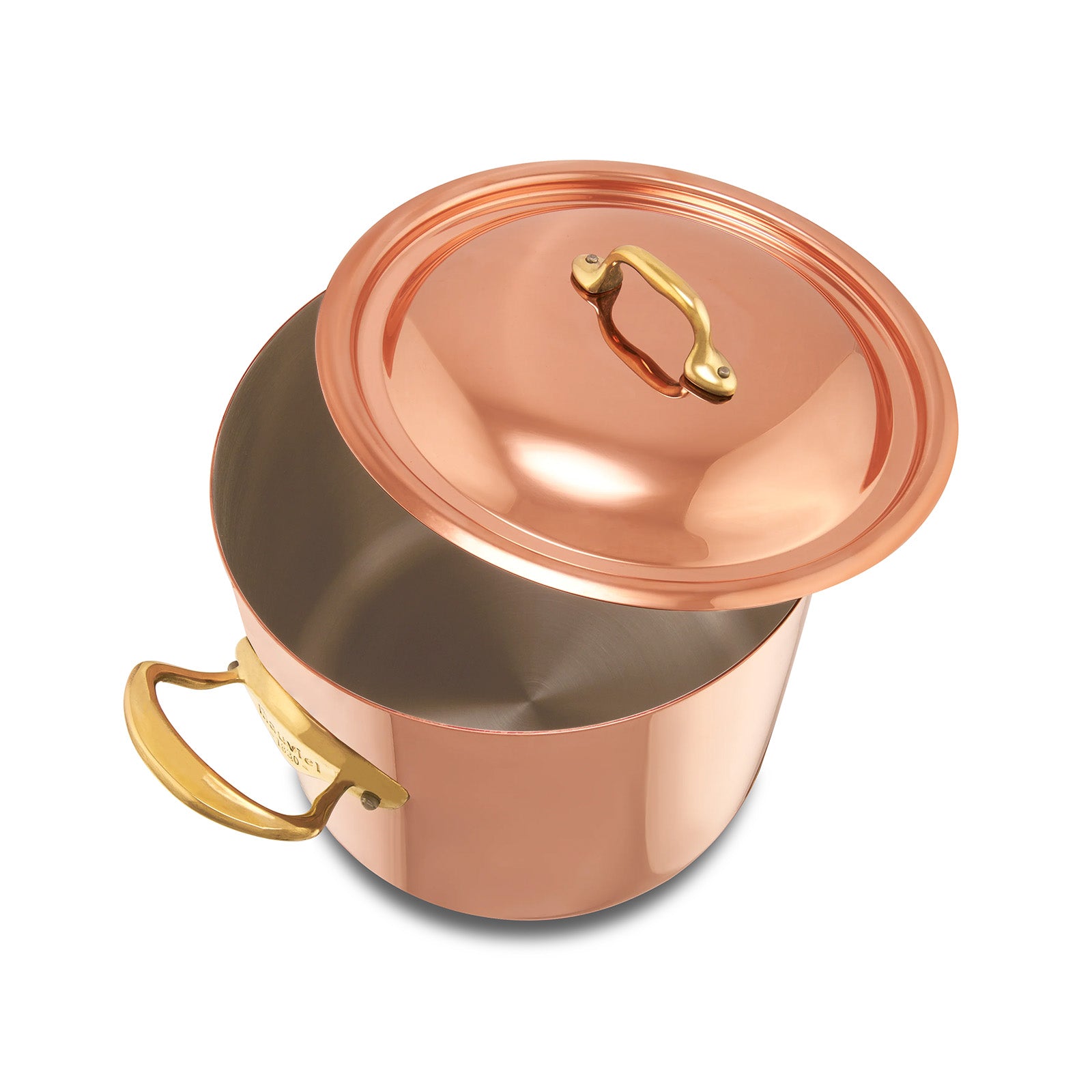 Mauviel M'Heritage 150 B Copper 9.9-Quart Stockpot With Lid and Brass Handles