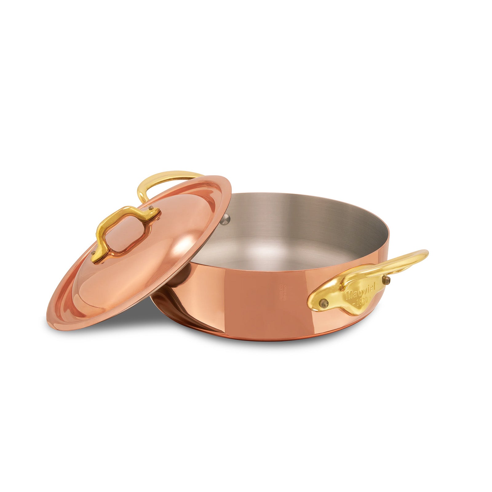 Mauviel M'Heritage 150 B Copper & Stainless Steel Rondeau With Lid, 3.2-Quart
