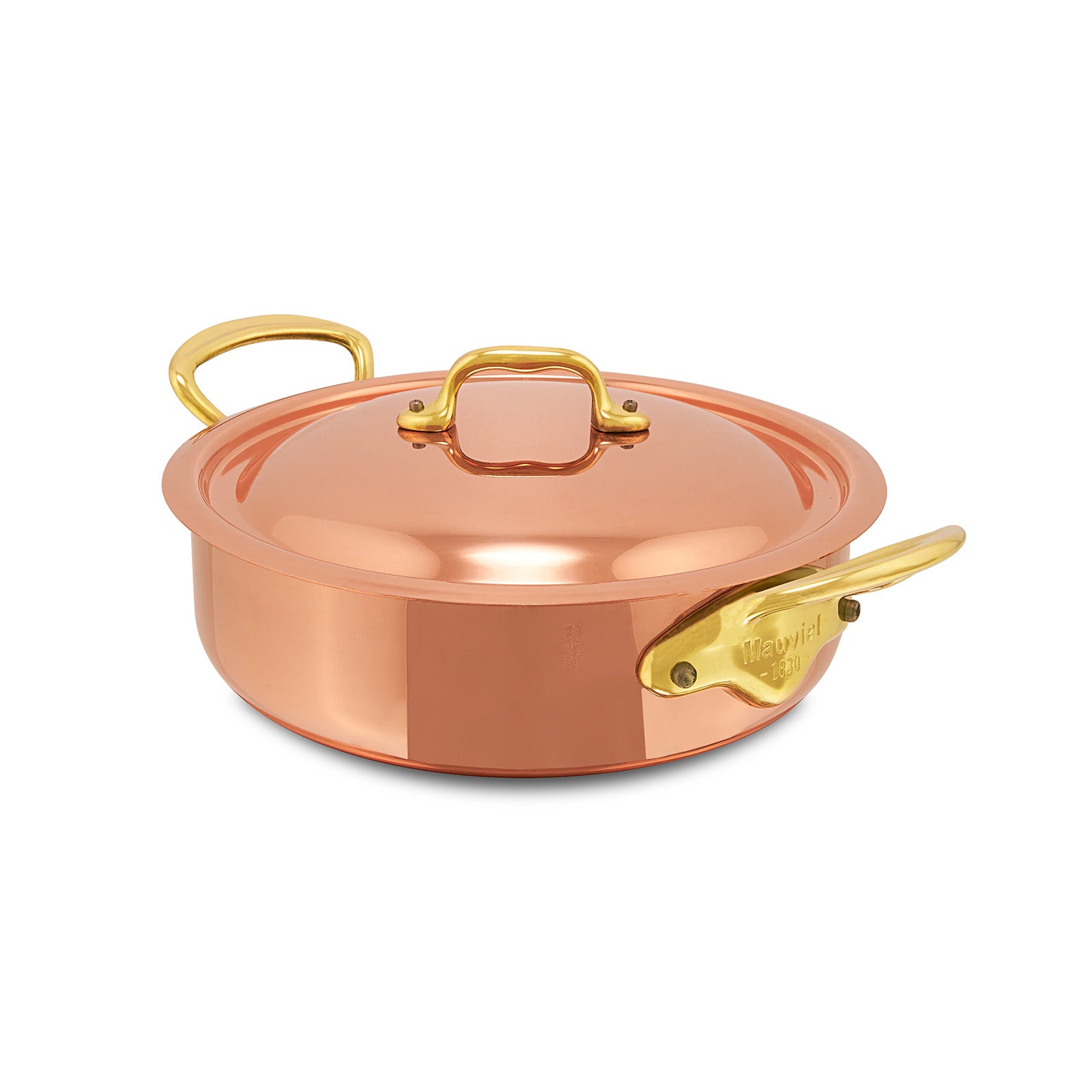 Mauviel M'Heritage 150 B Copper & Stainless Steel Rondeau With Lid, 3.2-Quart