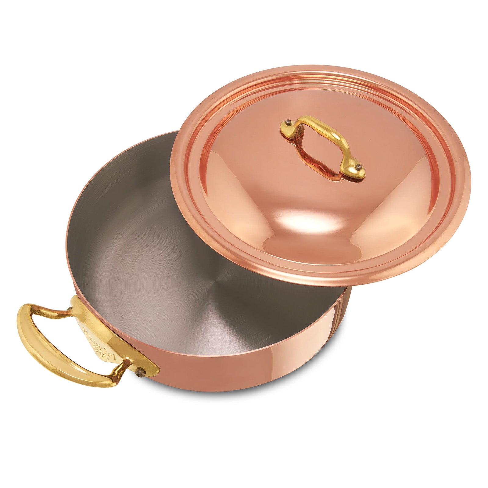 Mauviel M'Heritage 150 B Copper & Stainless Steel Rondeau With Lid, 6-Quart