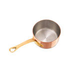 Mauviel M'Heritage 200 B 2mm Polished Copper & Stainless Steel Sauce Pan With Lid, And Brass Handles, 1.8-qt, Made in France