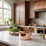 Mauviel M'Heritage 200 B 2mm Polished Copper & Stainless Steel Sauce Pan With Lid, And Brass Handles, 1.8-qt, Made in France