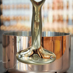 Mauviel M'Heritage 200 B 2mm Polished Copper & Stainless Steel Frying Pan With Brass Handles, 10.24-in, Made In France