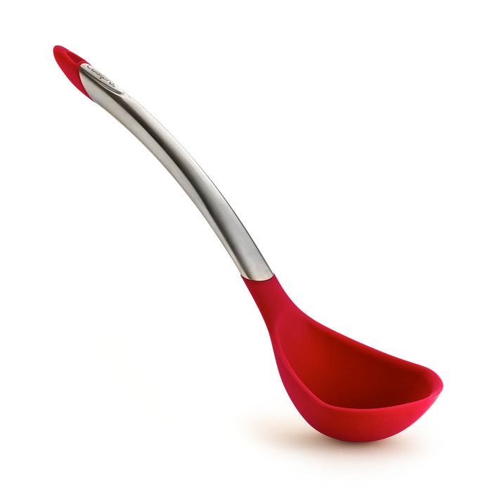 Cuisipro Silicone & Stainless Steel 12.25-Inch Ladle, Red
