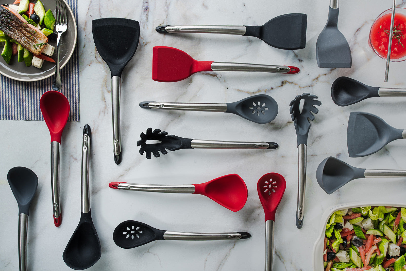 Cuisipro Silicone & Stainless Steel 12.5-Inch Turner, Red