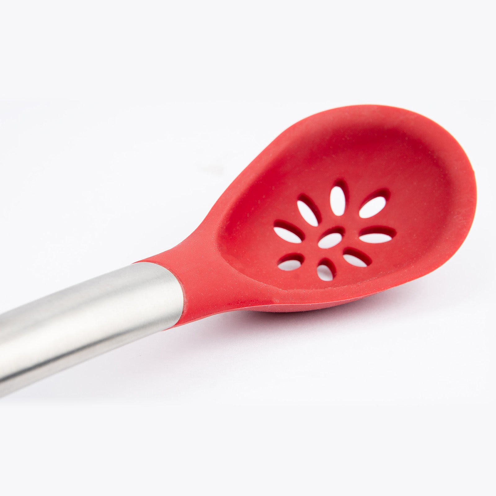Cuisipro Silicone & Stainless Steel Slotted Spoon, Red
