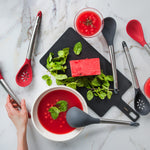 Cuisipro Silicone & Stainless Steel Slotted Spoon, Red