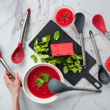 Cuisipro Silicone & Stainless Steel Slotted Spoon, Red