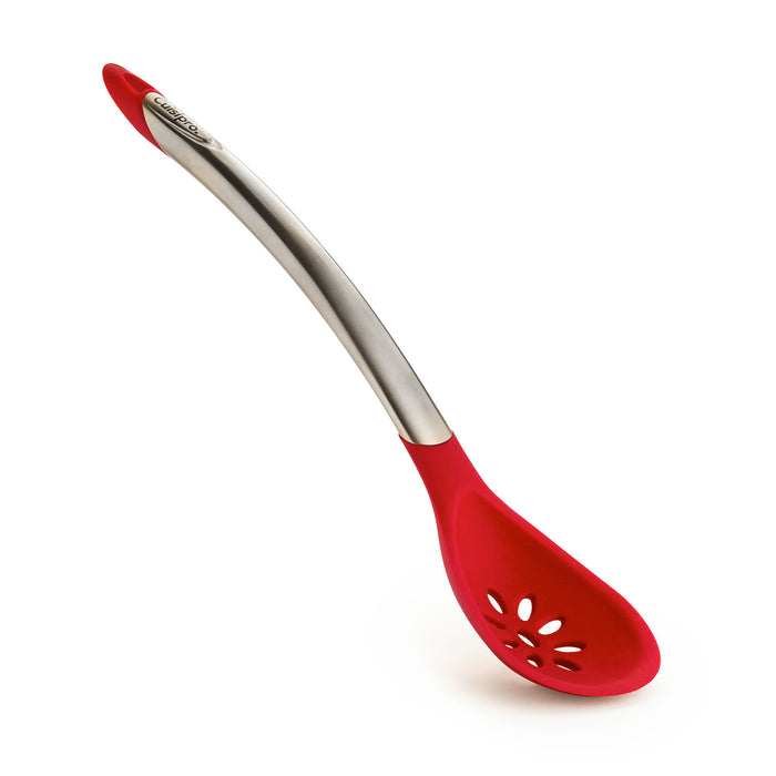 Cuisipro Silicone & Stainless Steel Slotted Spoon, Red