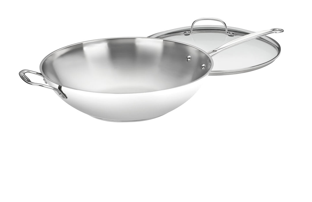 Cuisinart Chef's Classic Stainless 14" Stir-Fry w/Helper Handle & Glass Cover