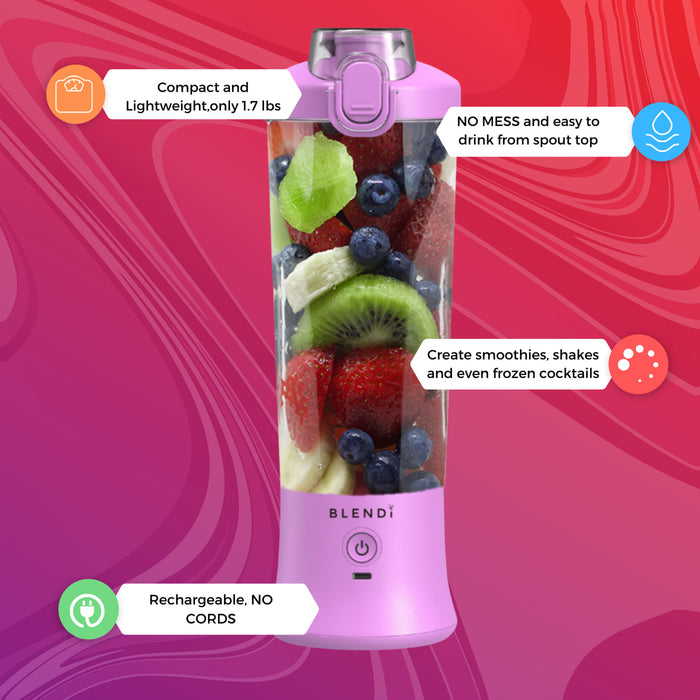 Blendi X 24 oz BPA-Free Rechargable Portable Blender, Purple