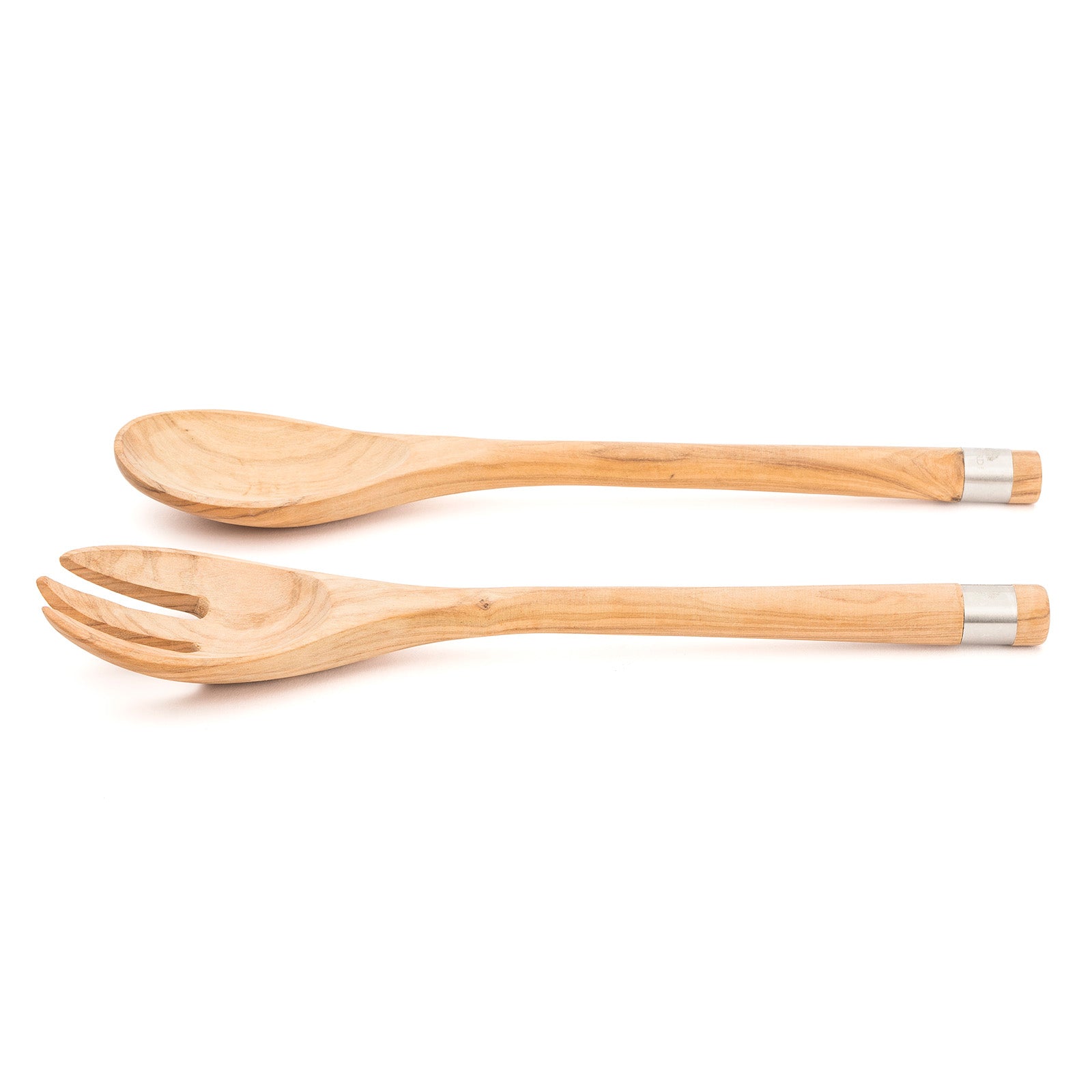 Berard France Olive Wood Handcrafted 2 Piece Salad Server Set
