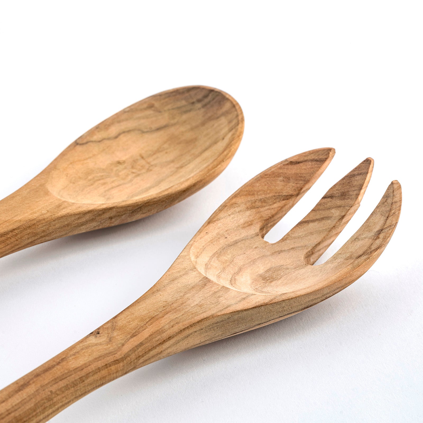Berard France Olive Wood Handcrafted 2 Piece Salad Server Set