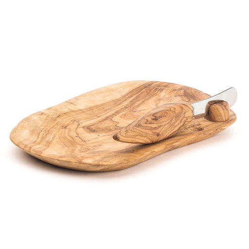 Berard France Olive Wood Handcrafted Butter Dish & Knife