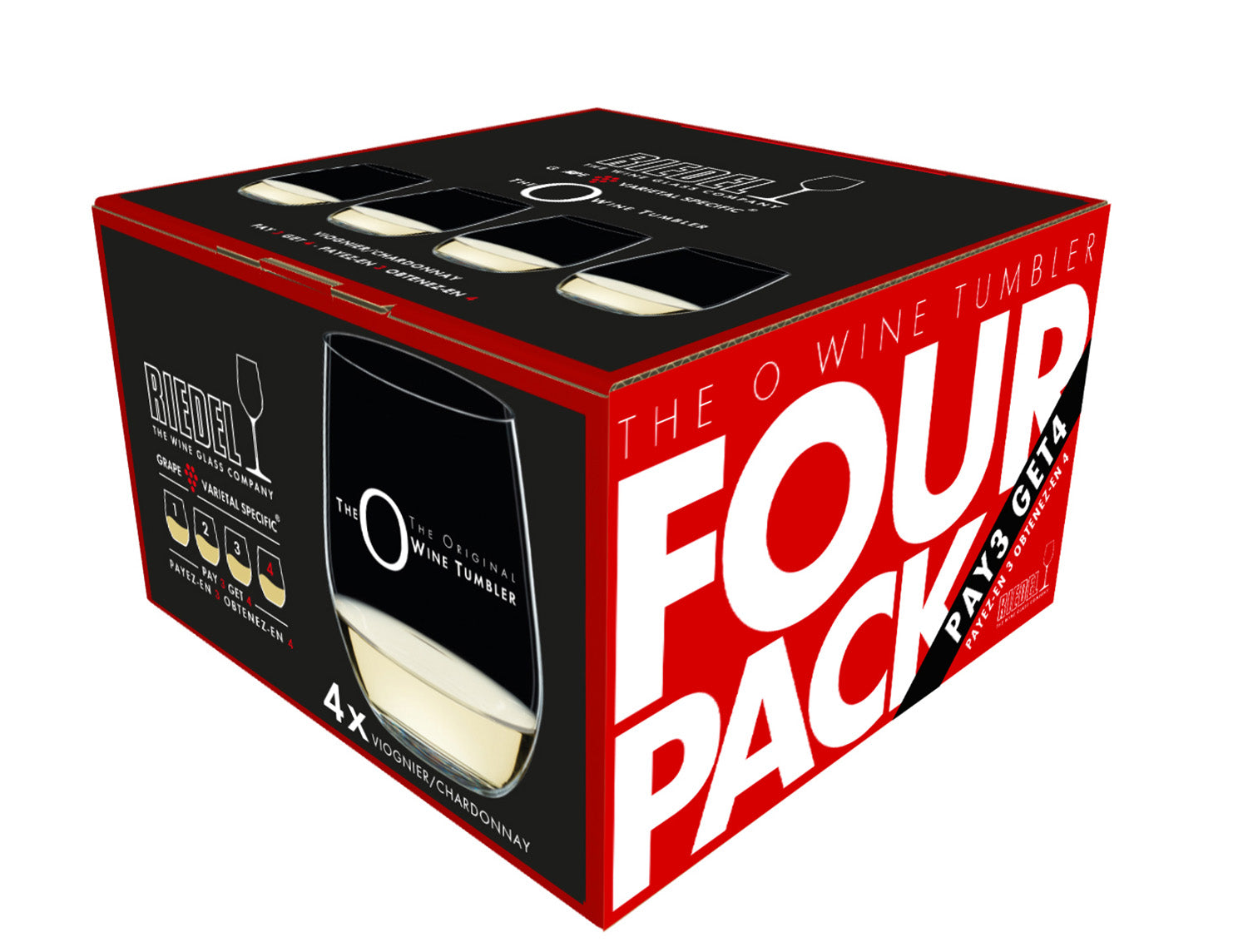 Riedel O Viognier/Chardonnay Wine Tumbler, Set of 4