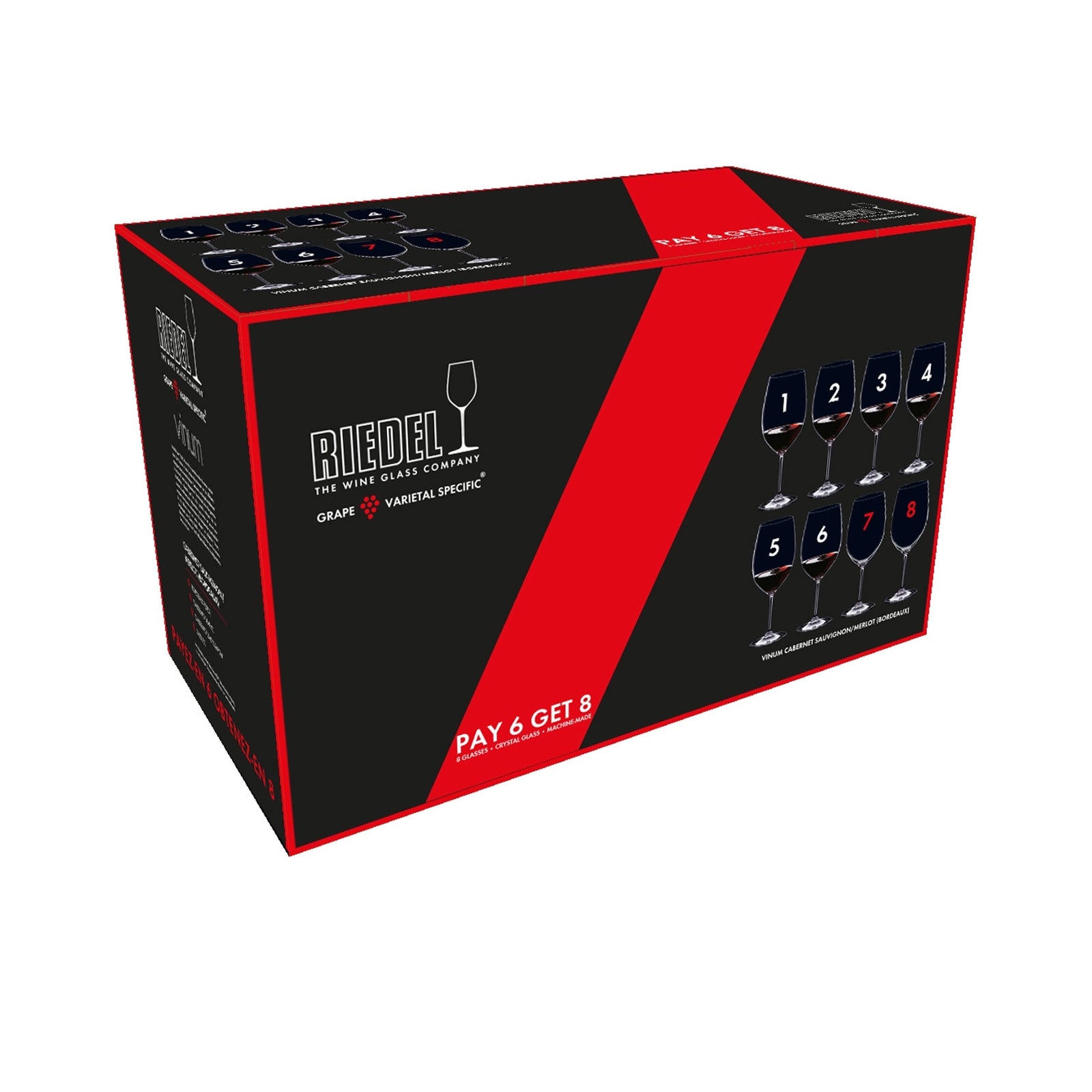 Riedel Vinum Cabernet Sauvignon/Merlot Glasses, Buy 6 Get 8