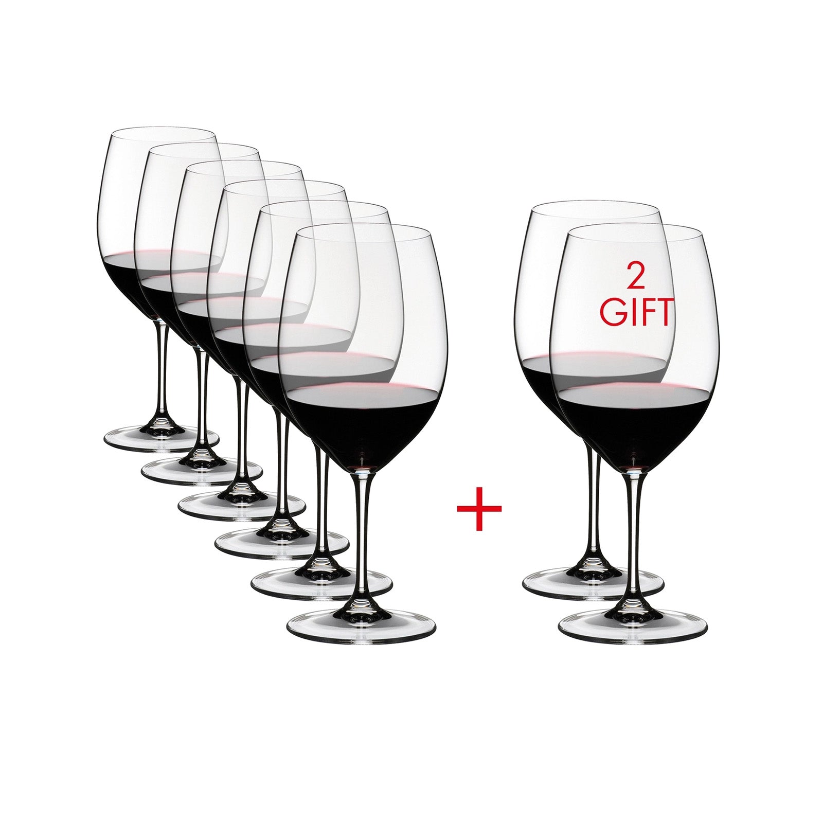 Riedel Vinum Cabernet Sauvignon/Merlot Glasses, Buy 6 Get 8