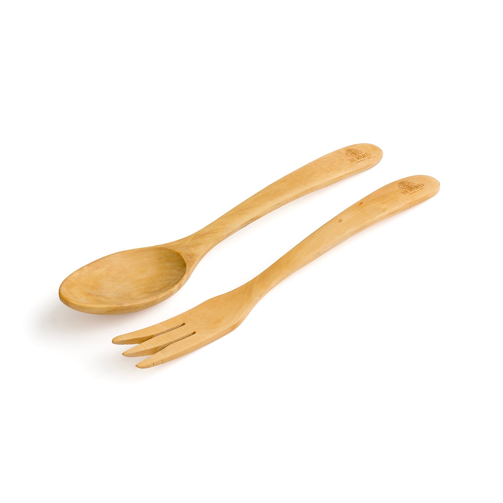 Berard Contour 12-Inch Olive Wood Salad Servers, 2 Piece Set