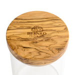 Berard Glass Storage Jar With Olive Wood Lid, 20-ounce