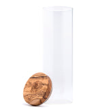 Berard Glass Storage Jar With Olive Wood Lid, 50-ounce