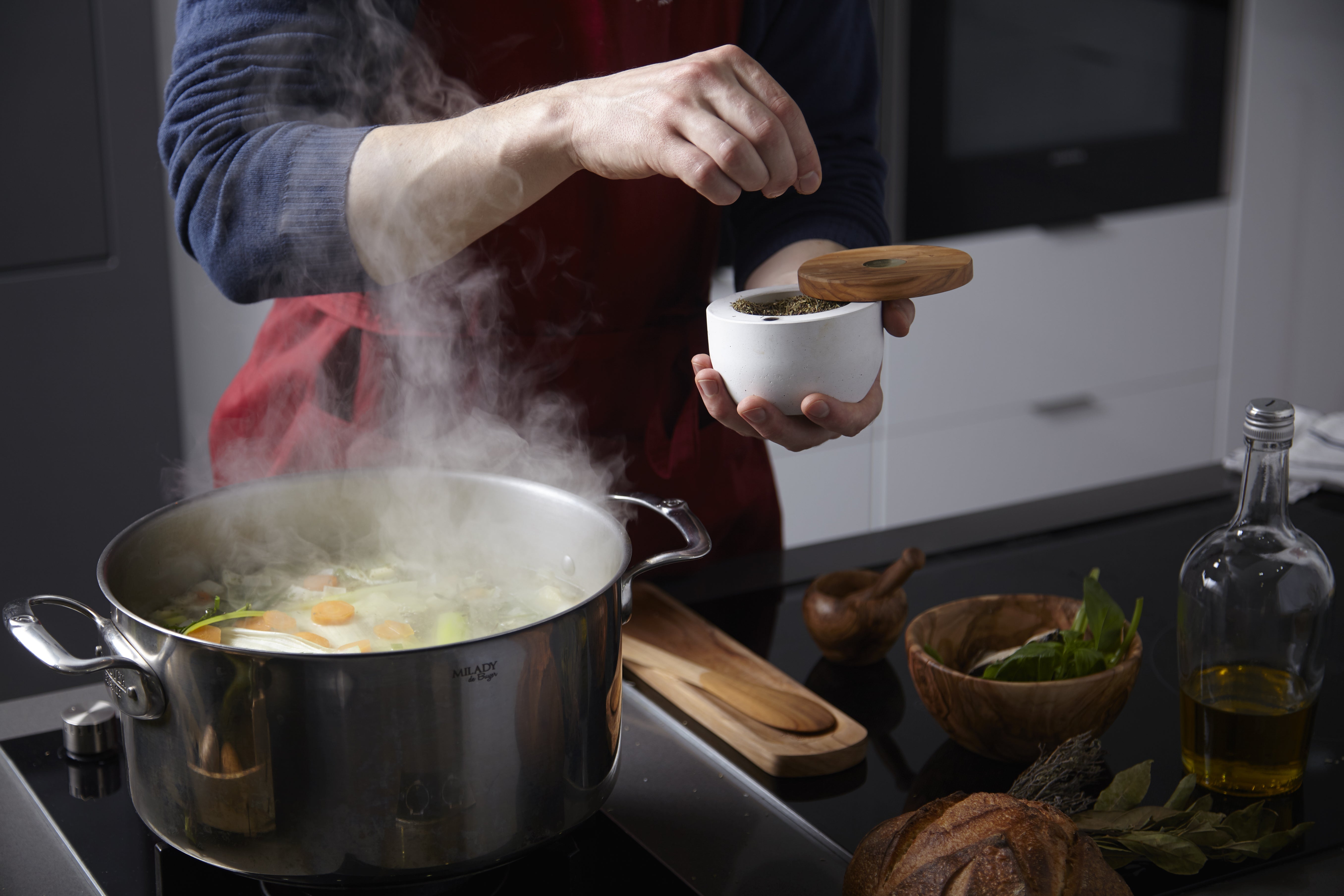 Berard Round Salt Keeper Millenari Gray