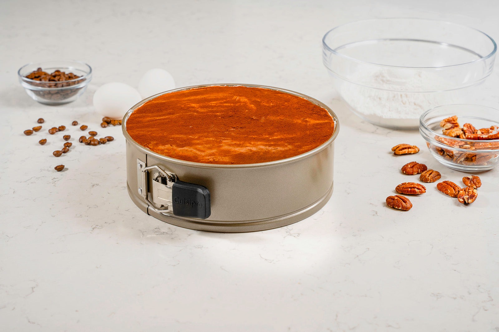 Cuisipro Nonstick 8-Inch Springform Pan with Wave Pattern, Champagne