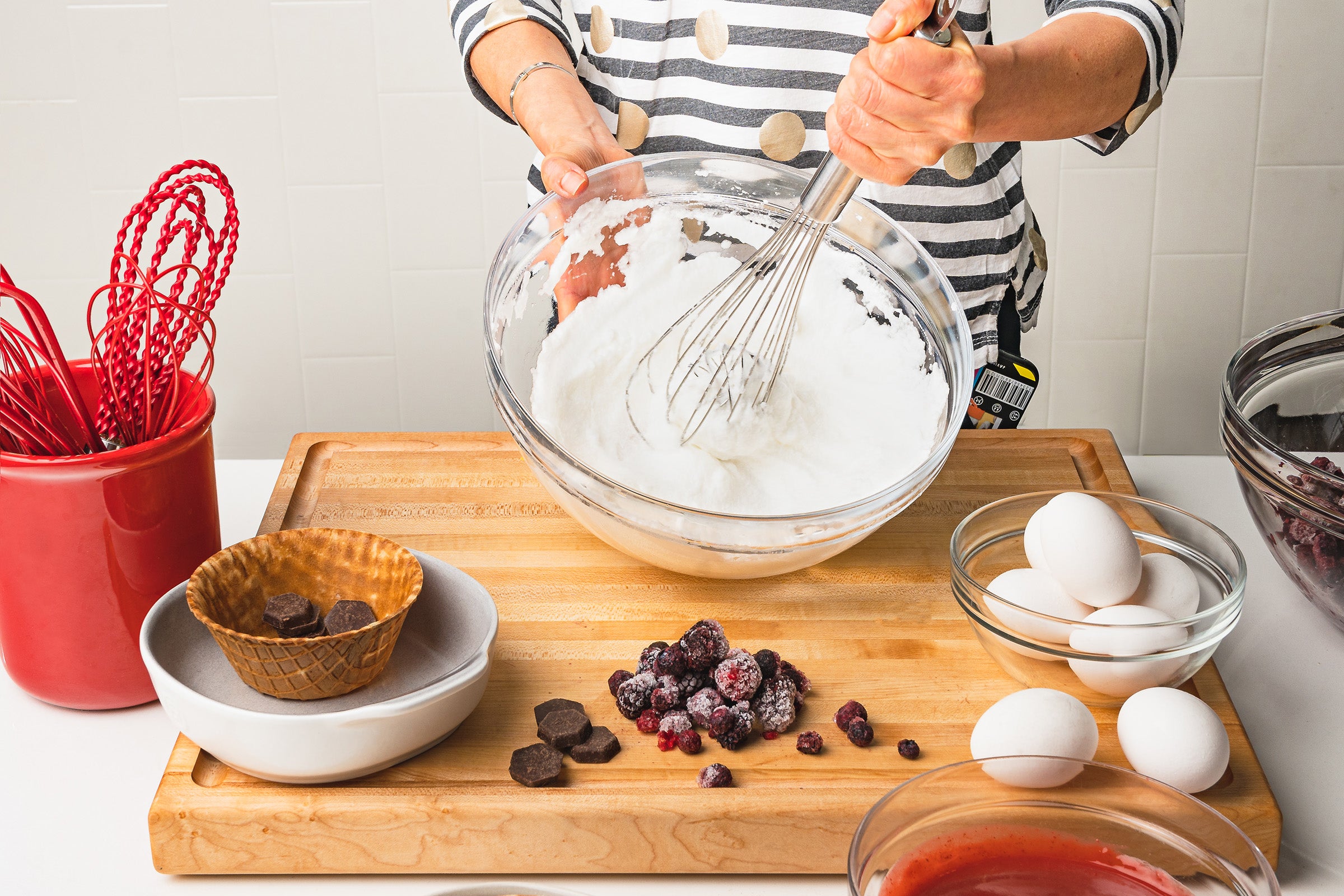 Cuisipro 12 Inch Duo Whisk Stainless Steel Ball Whisk Solid Handle