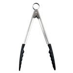 Cuisipro 9.5 Inch Silicone Locking Tongs, Black