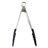 Cuisipro 9.5 Inch Silicone Locking Tongs, Black