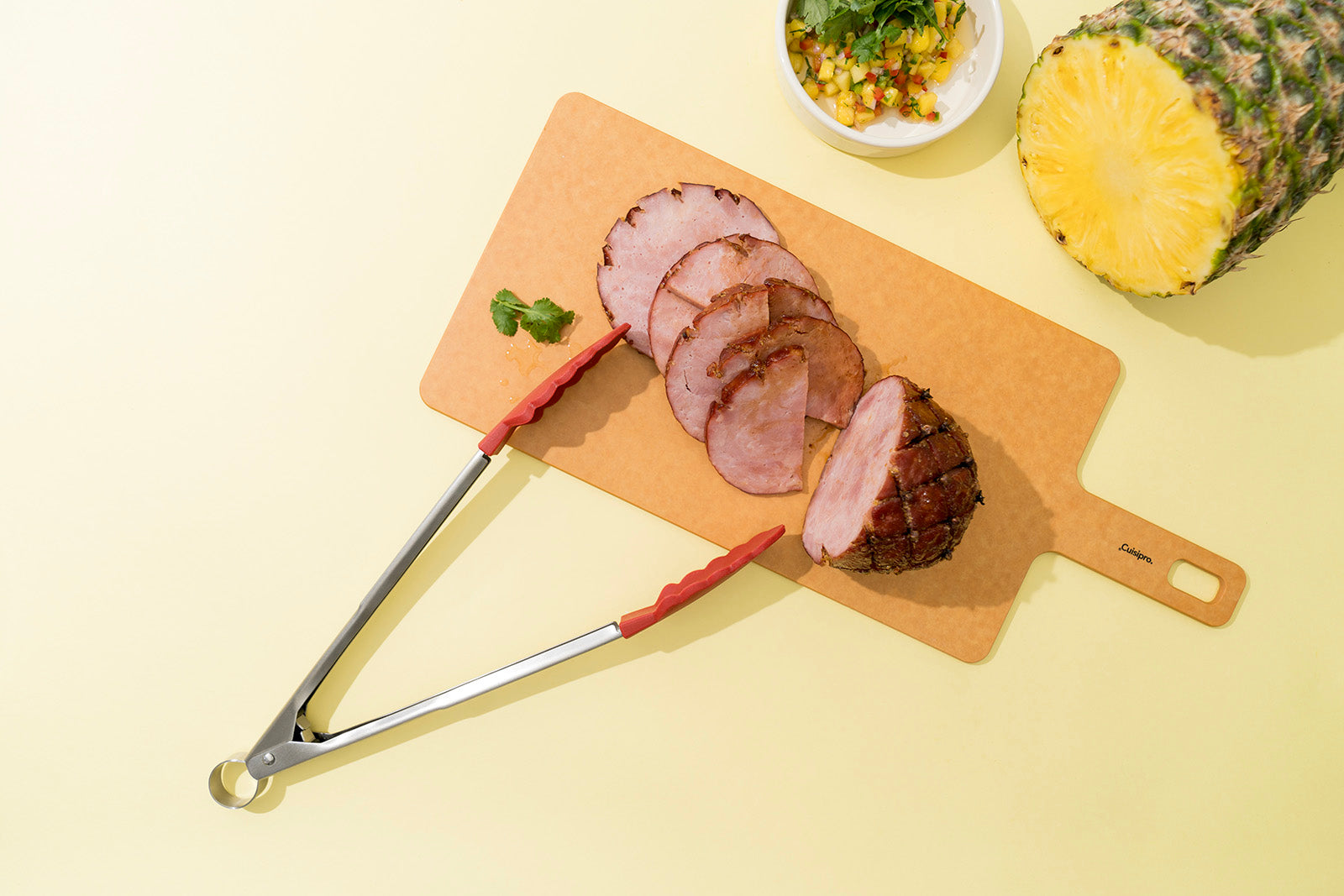 Cuisipro 12 Inch Stainless Steel Silicone Locking Tongs, Red