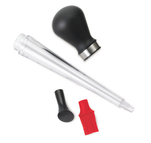 Cuisipro 2-in-1 Baster With Silicone Brush Head and Shower Attachment, Black