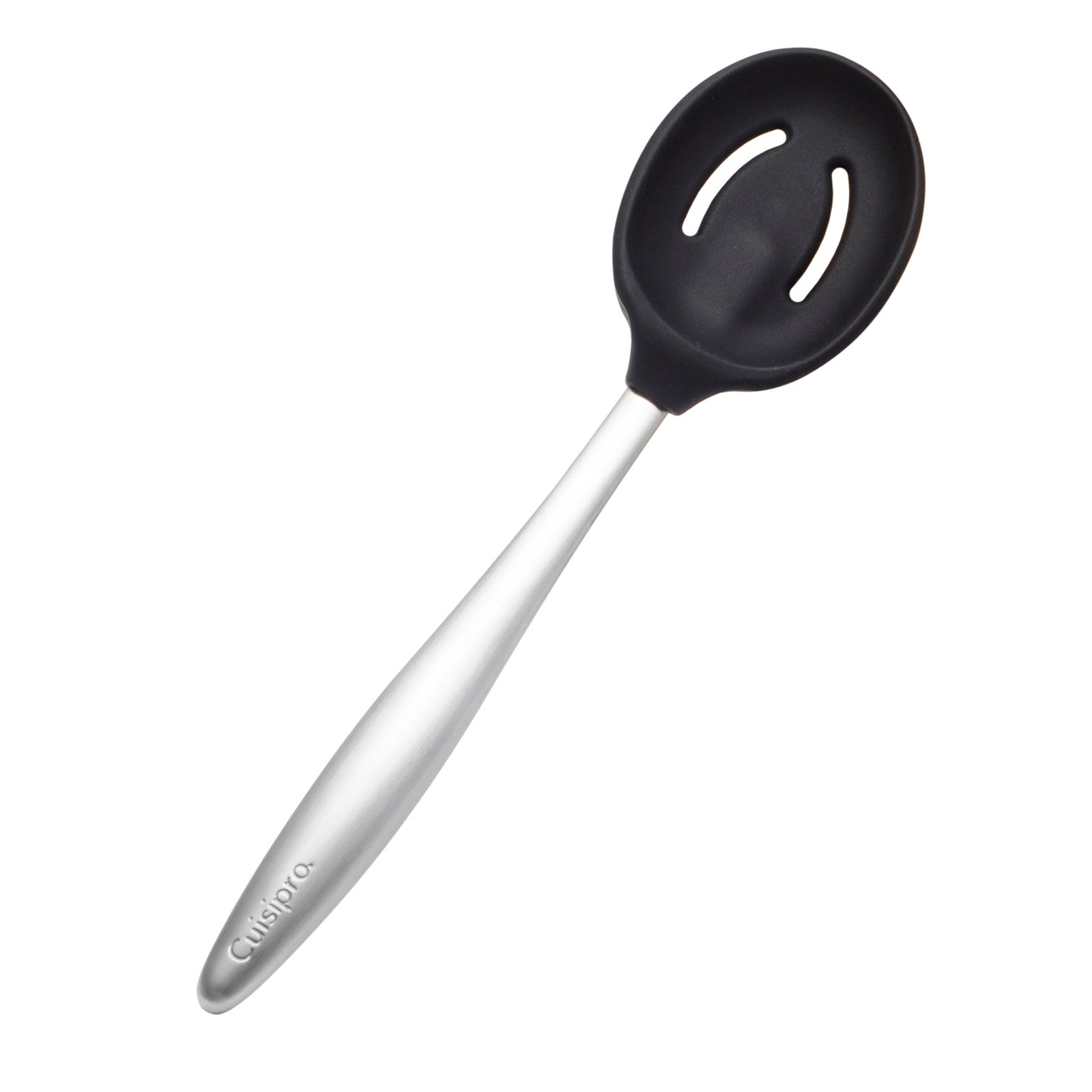Cuisipro 8-Inch Silicone Piccolo Slotted Spoon, Black