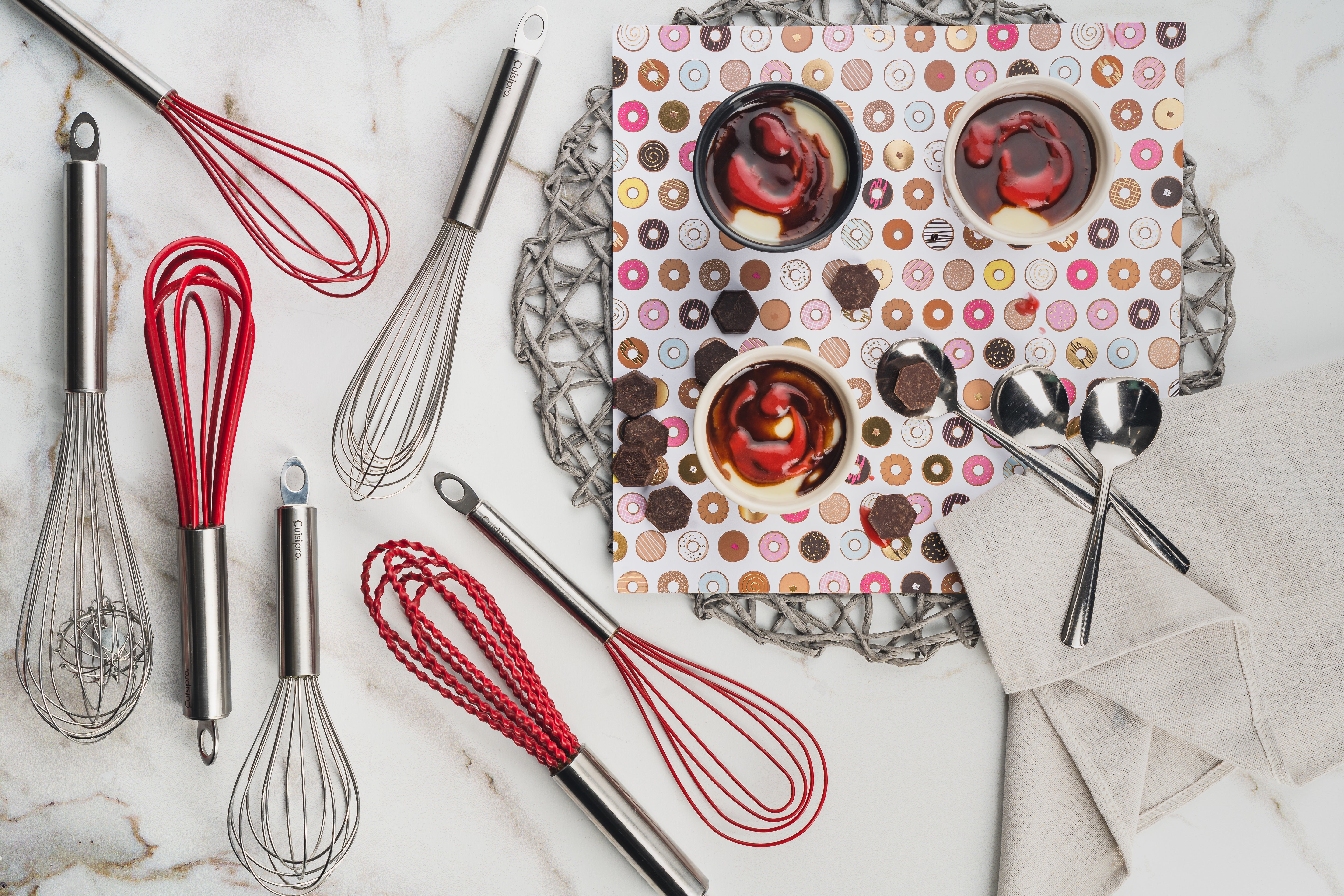 Cuisipro Solid Handle 10 Inch Egg Whisk, Stainless Steel