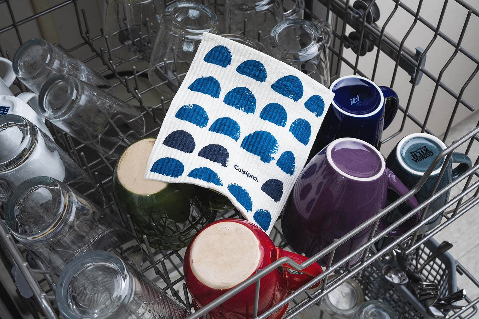 Cuisipro All Purpose Eco-Cloth Sponge Cloth, Blue Dots/Blueberry, Set of 2