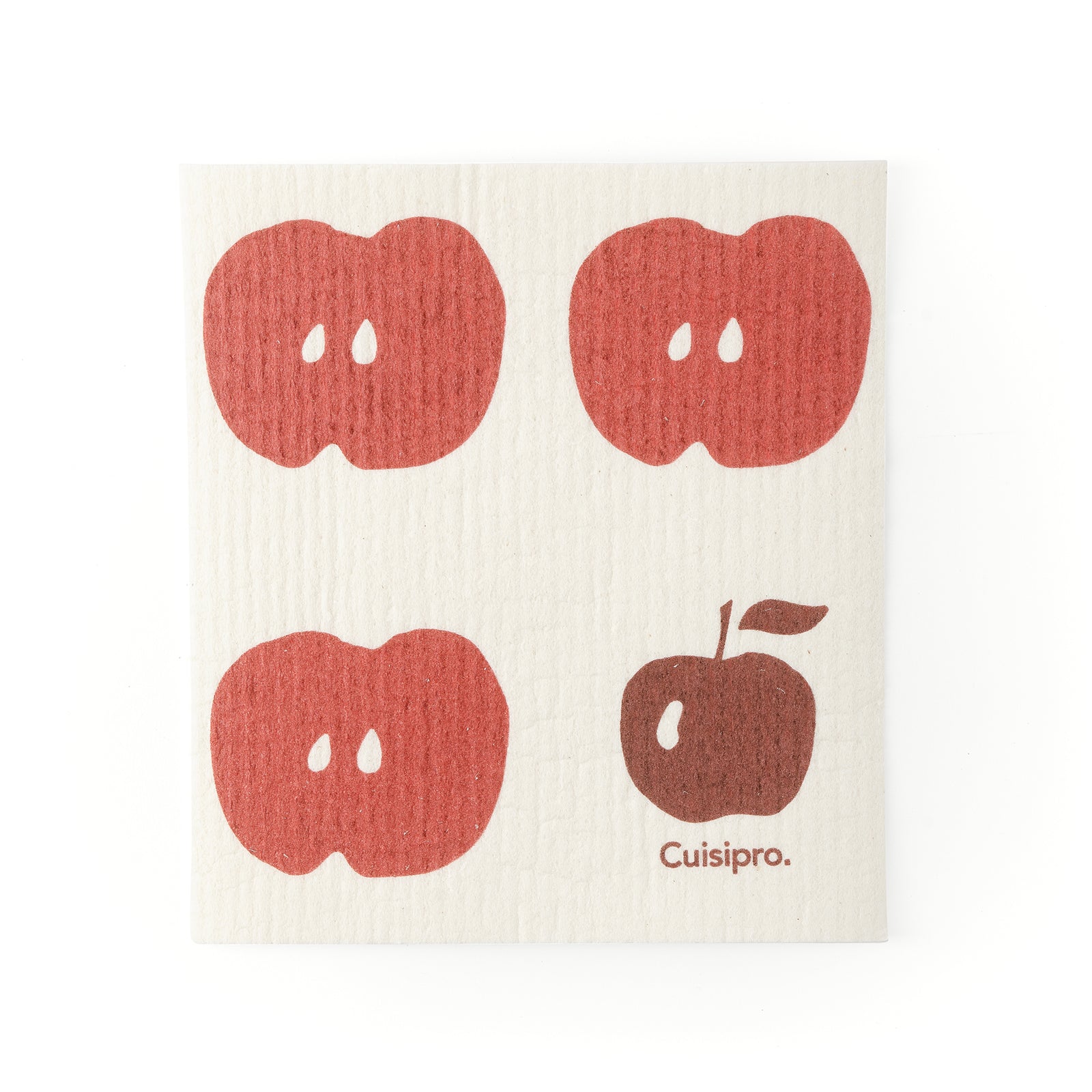 Cuisipro All Purpose Eco-Cloth Sponge Cloth, Red Zig Zag/Apple, Set of 2