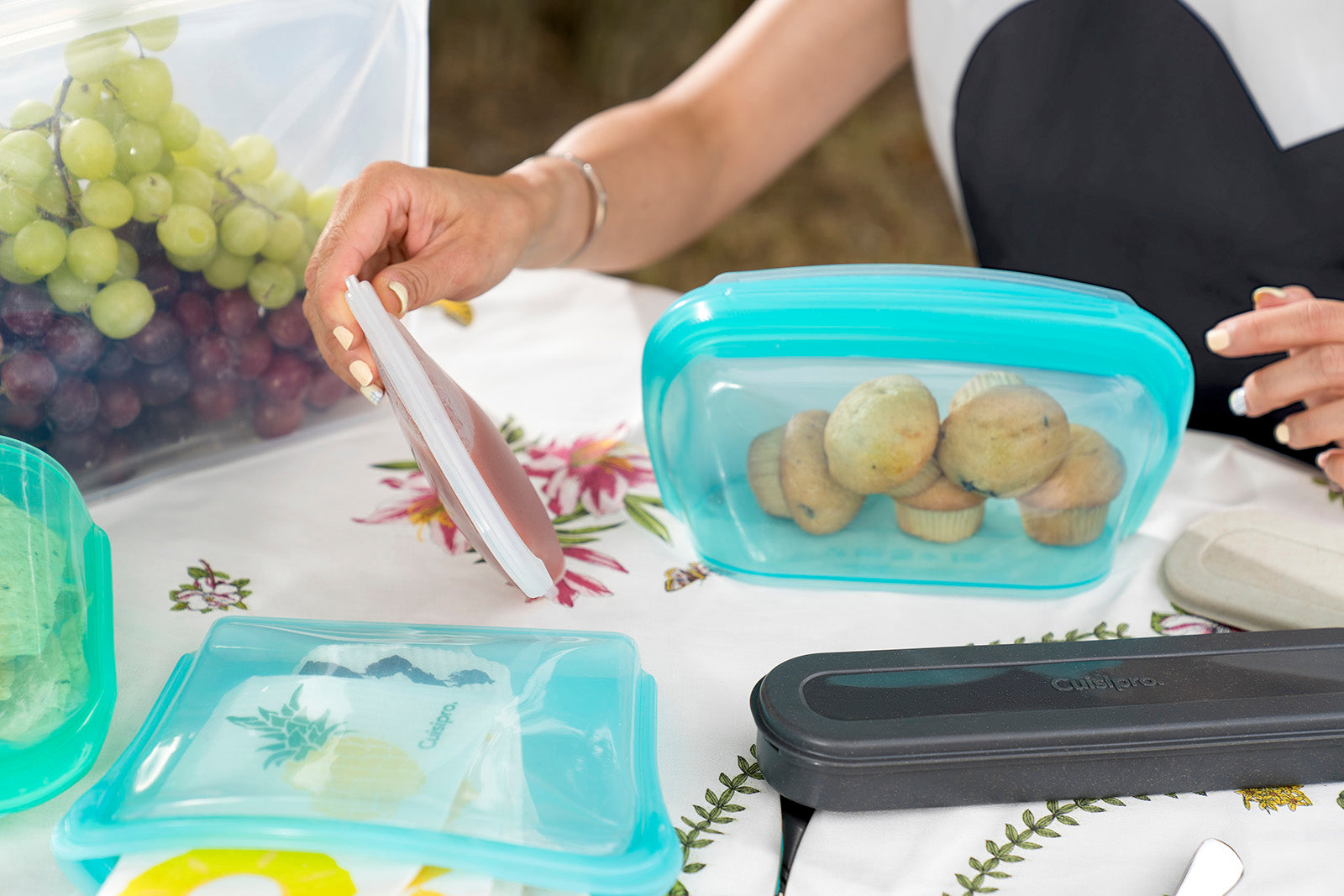 Cuisipro Pack-It Silicone Reusable Stand Up Storage Bag, 1000ml/34 oz