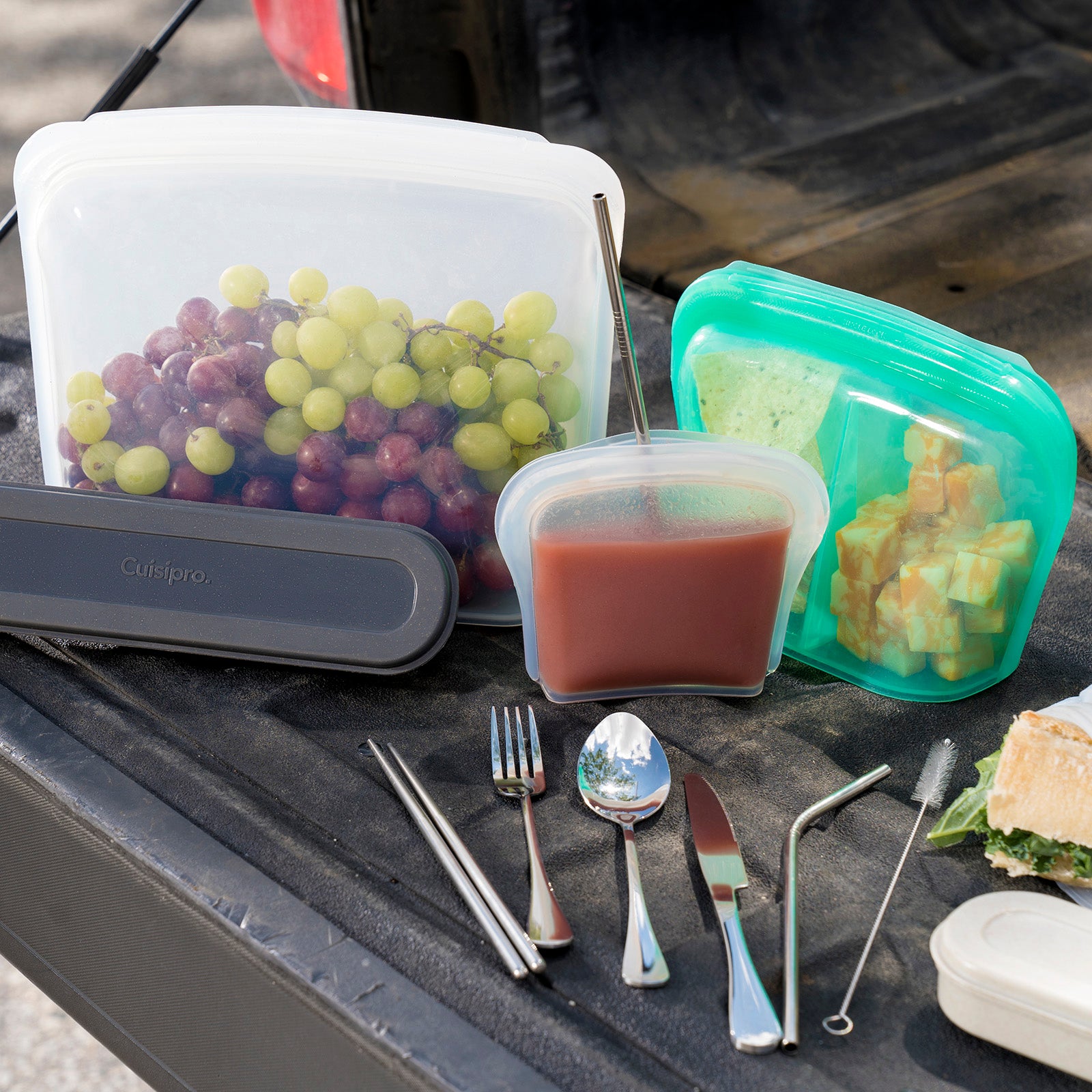 Cuisipro Pack-It Silicone Reusable Storage Bag, 3000ml/101 oz, Clear