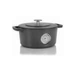 Combekk Railway Cast Iron 4.25 Quart Dutch Oven w/Thermometer, 9.5", Gray